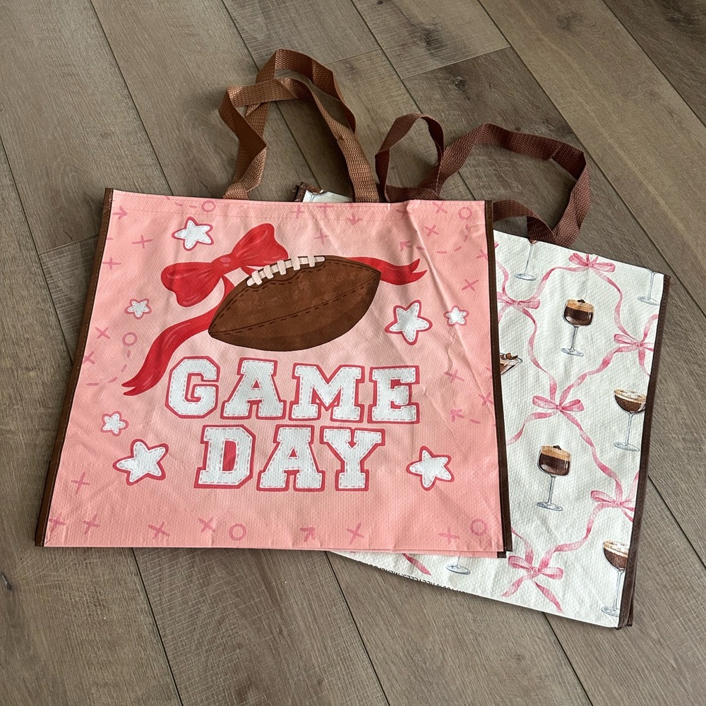 Homegoods TJMaxx Marshalls Bow Game Day & Espresso Martini Bags Set of 2 NWOT